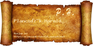 Plancsák Harald névjegykártya
